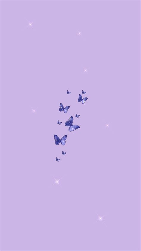 Aesthetic Pastel Purple Wallpaper With Butterflies