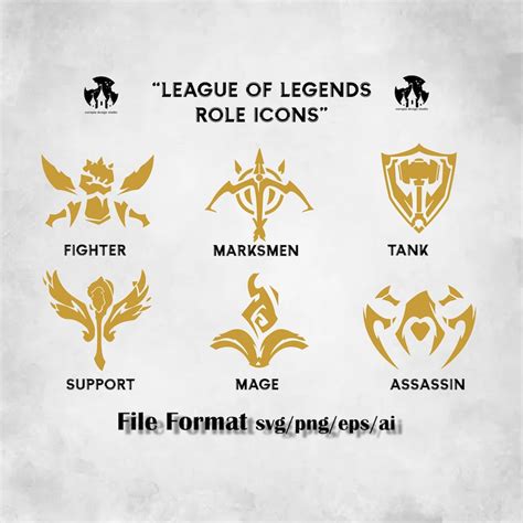 League Of Legends Role Icon Pack Svg Png Eps Ai Gaming Video Game