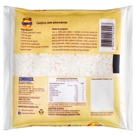 Canjica de Milho Branca Tipo 1 Combrasil Pacote 500g Bom Preço Pinda SP