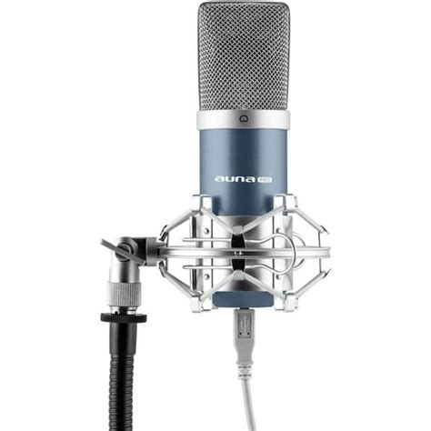 Auna Pro Mic Bl Microphone Condensateur Usb Studio Bleu