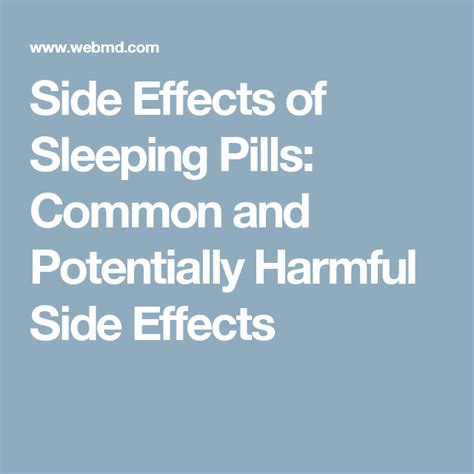 Understanding The Side Effects Of Sleeping Pills Sleeping Pills