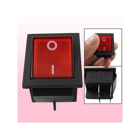 Red Light Illuminated 4 Pin Dpst On Off Snap In Rocker Switch 16A 20A