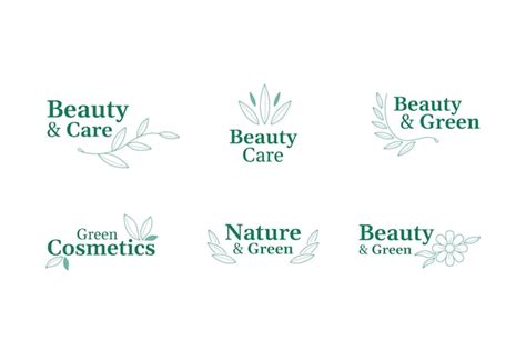 Colección de logotipos de cosméticos de la naturaleza Vector Gratis