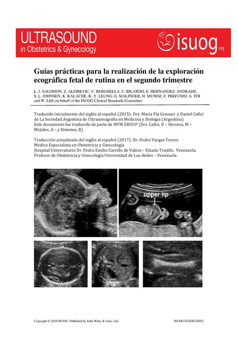 Gu As Pr Cticas Para La Realizaci N De La Exploraci N Ecogr Fica Fetal