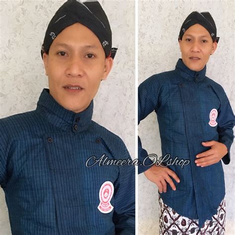 Jual Surjan Lurik Raja Keong Istimewa Biru Peranakan Shopee Indonesia