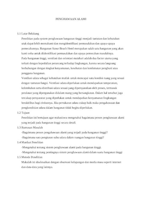 Docx Sistem Penghawaan Alami Tugas Utilitas Docx Dokumen Tips