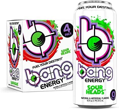 Bang Energy Sour Heads Sugar Free Energy Drink 16 Ounce Pack Of 12