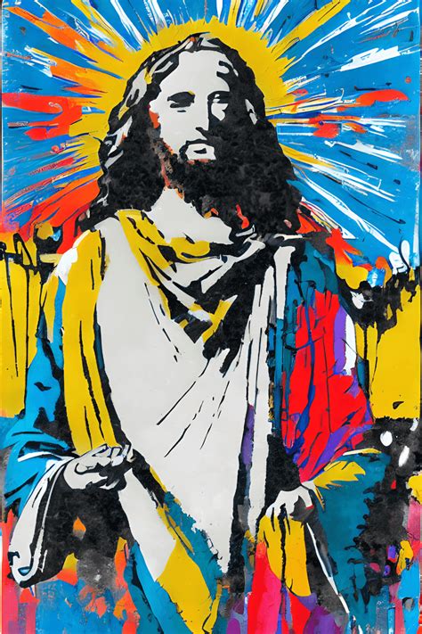 Banksy Style Modern Jesus Graphic Creative Fabrica