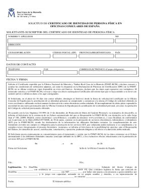 Fillable Online Solicitud De Certificado De Identidad De Persona Fsica