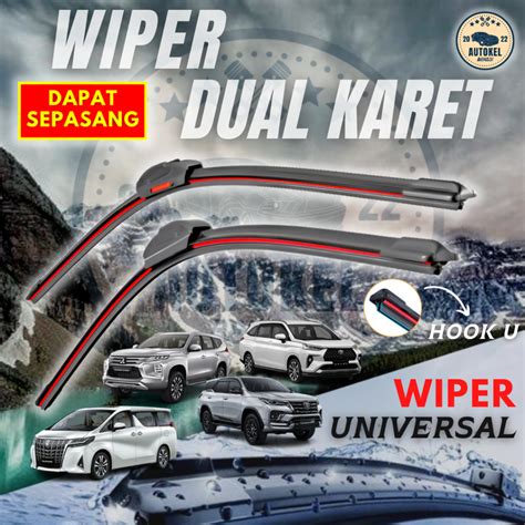 Jual Wiper Mobil Dual Blade Universal Semua Mobil Wiper Frameless