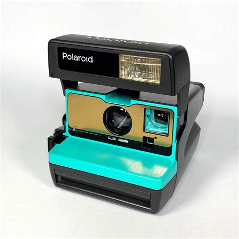 Upcycled Working Polaroid 600 Onestep Retro Green And Brushed Gold