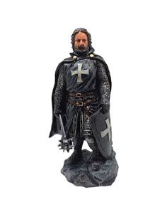 Chevalier Templier Miniature Avec Masse Et Bouclier 22 Cm