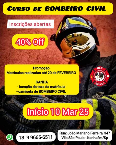 Curso De Bombeiro Civil Preço - Escola de Bombeiro Civil de Itanhaém - Curso Bombeiro Civil + APH260 ...