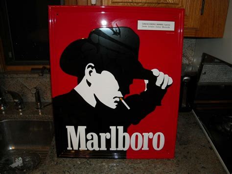 Vintage Philip Morris Marlboro Man Silhouette Metal Sign 1997 | #2061469193