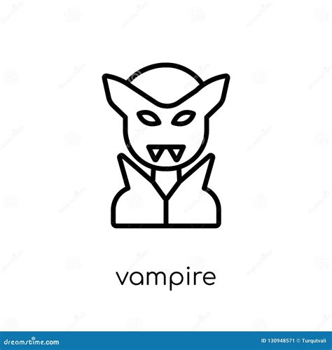 Vampire Icon Trendy Modern Flat Linear Vector Vampire Icon On W Stock