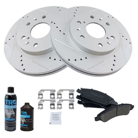 Trq Performance Brake Rotor Ceramic Pad Front Kit W Chemicals