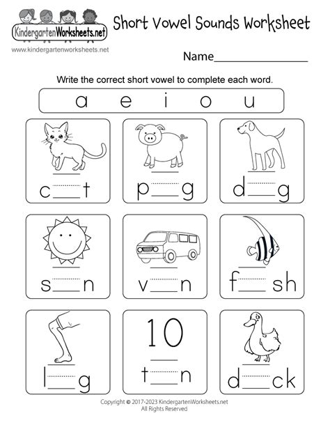 Free Kindergarten Phonics Worksheets