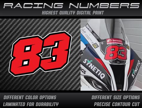 3 X Custom Racing Numbers Vinyl Stickers Decals Graphics Race Etsy