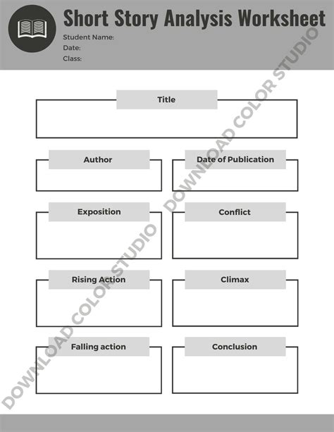 Story Plot Diagram Worksheet Story Analysis Diagram - Etsy