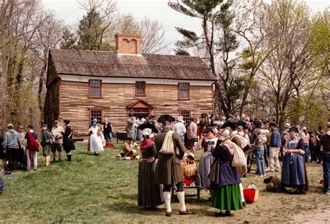 Visitors And Actors Gather Around The Historic Captain William Smith