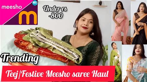 Meesho Saree Haul Traditional Festive Wedding Party Wear Saree Under