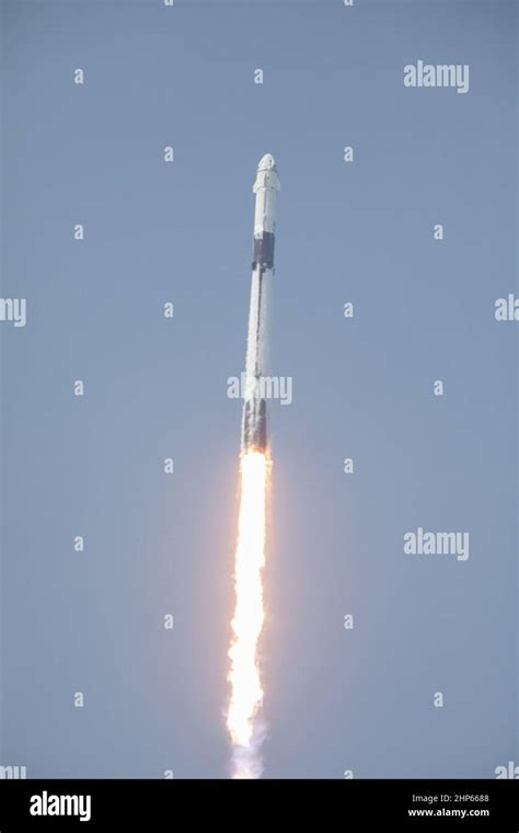 A Spacex Falcon Rocket And Crew Dragon Spacecraft Lifts Off From