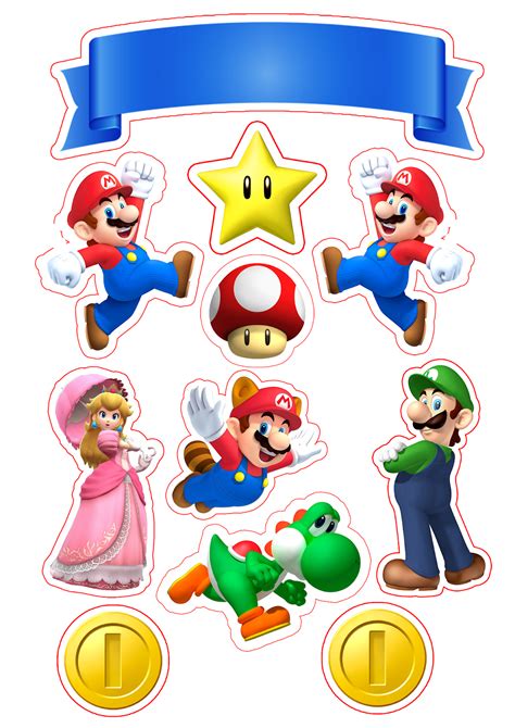 Super Mario Cake Topper Printable