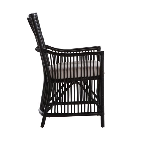 Ch134 Black Rattan Chair With Cushion Laxholm Furniture