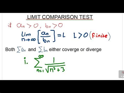 Limit Comparison Test Theory Example Youtube