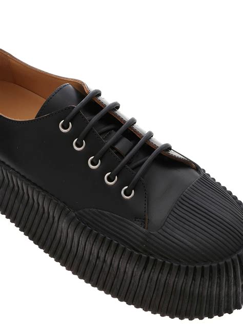 Jil Sander Black Leather Sneakers for Men - Lyst