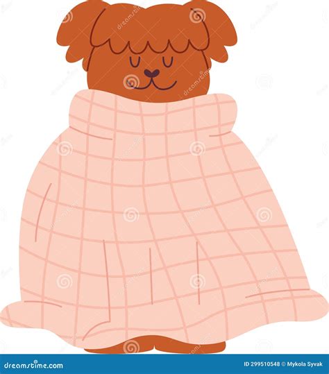 Sleeping Dog In Blanket Stock Vector Illustration Of Cozy 299510548