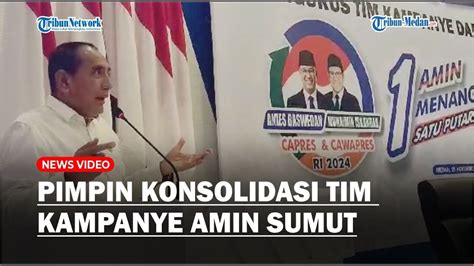 Pimpin Konsolidasi Tim Kampanye AMIN Sumut Edy Rahmayadi Emosional