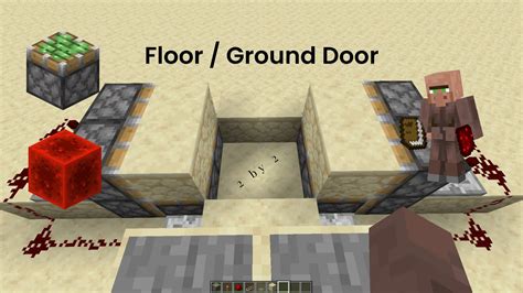 Compact Hidden Piston Floor Ground Door 2x2 In Minecraft 60 Seconds