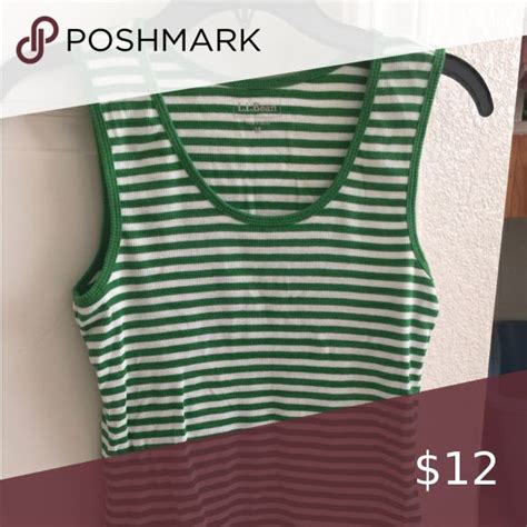 Ll Bean Green Stripe Tank Top Striped Tank Top Striped Tank Tops