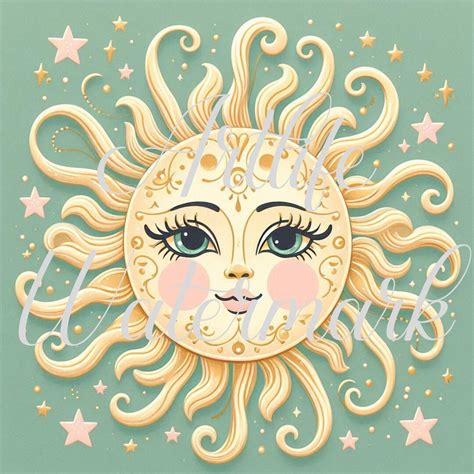 celestial sun design etsy