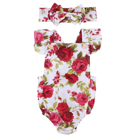 Vêtements d été pour bébés filles de 0 à 18 mois combinaison florale