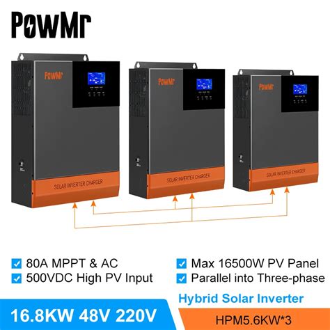 PowMr 16 8KW Hybrydowy Inwerter S Oneczny 48V 220V 380V 3 Fazowy