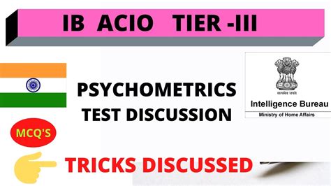 PSYCHOMETRIC TEST IB ACIO TIER III COMPLETE DETAILS VARIOUS