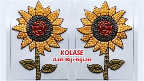 Sketsa Gambar Kolase Bunga Matahari Dari Biji Bijian