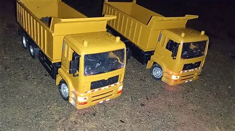 Truck Dump Muatan Pasir Dimalam Hari Bego Keruk Excavator Rc Versi