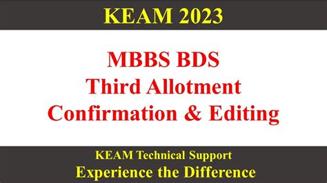 Keam Mbbs Bds Third Allotment Option Confirmation