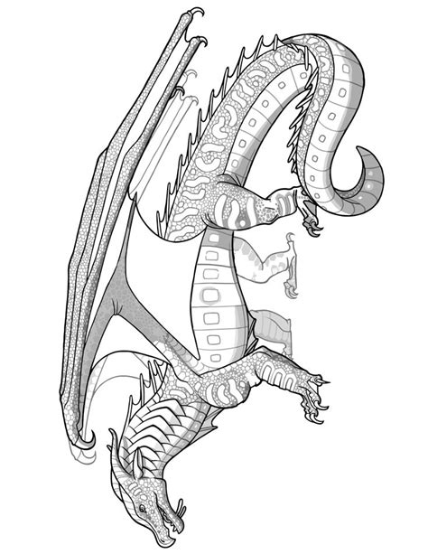 SEAWING Dragon Coloring Page Transparent Wings of Fire Coloring SHEET Pyrrhian Dragon Tribe ...