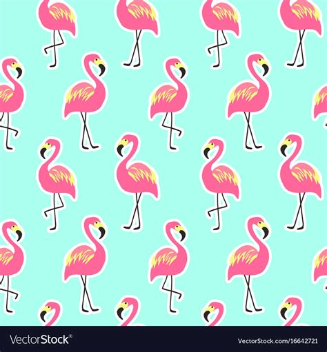 Beautiful Seamless Pattern With Pink Flamingo Vector Image