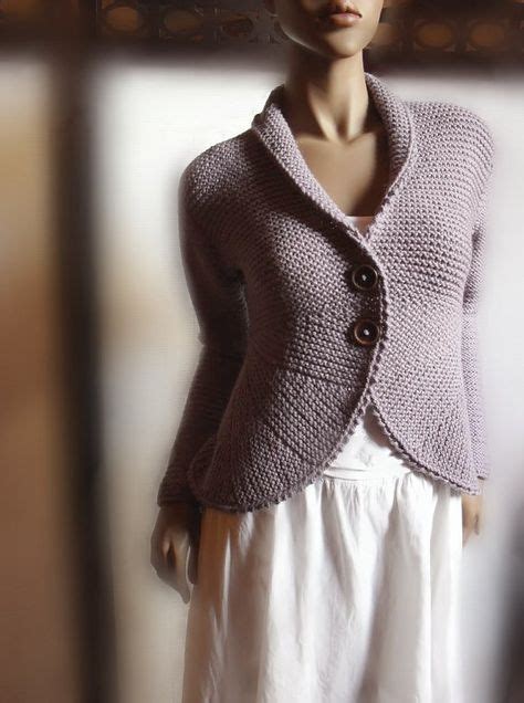 Damen Handgestrickte Pullover Jacke Lila Grau Wollpullover Etsy De