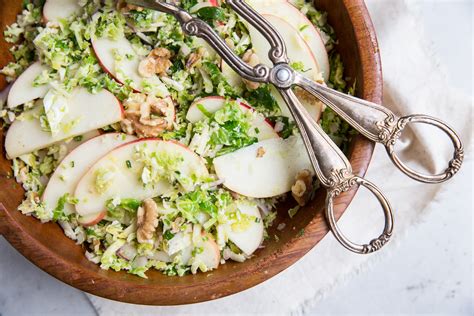 Shredded Brussels Sprout Salad With Walnut Vinaigrette Vintage Mixer