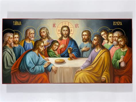 Last Supper Icon Handpainted Icon Multi Figured Icon Etsy