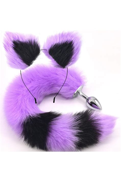 Lolita Shop Tüylü Anal Tıkaç Kedi Kulaklı Taç Pelüş Anal Plug Kuyruk