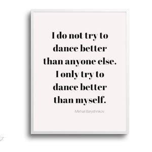 Dance Quote Printable Wall Art Dance Studio Wall Decor Downloadable Print for Dancers Mikhail ...