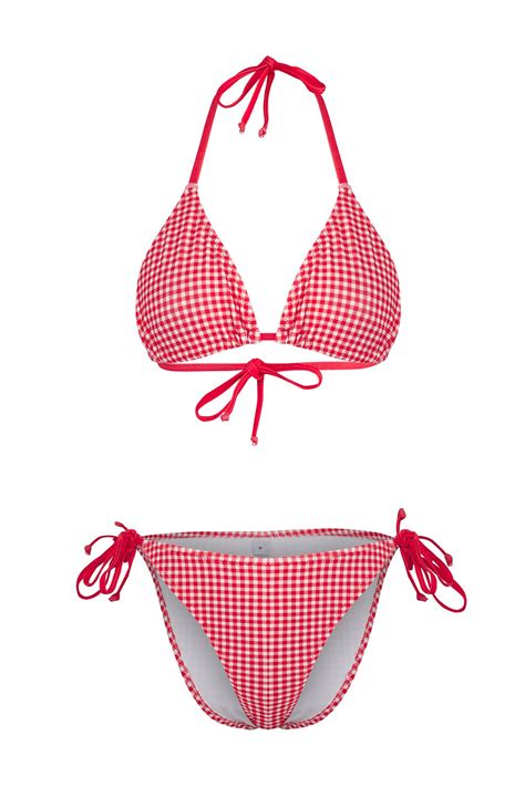 Trendyolmilla Ekose Desenli Üçgen Normal Bel Bikini Takımı TBESS BT Fiyatı Yorumları