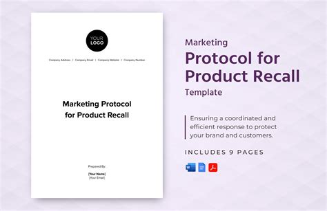 Marketing Protocol For Product Recall Template In PDF Word Google